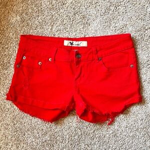 Vintage Red Distressed Wet Seal Shorts Size 5